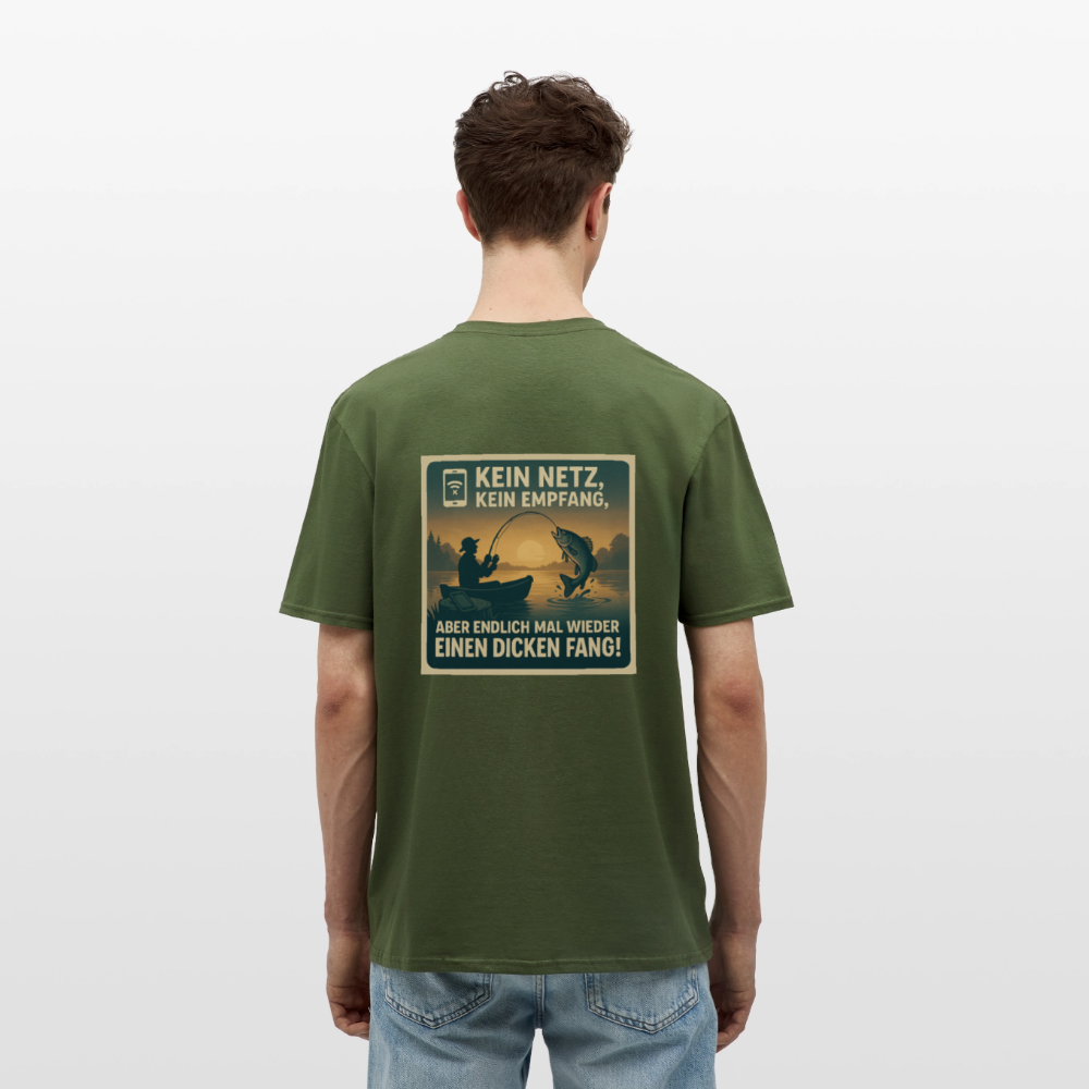 Herren T-Shirt "Dicken Fang" – Lustiges Angler-Shirt – Geschenk für Fischer & Outdoor-Fans - Militärgrün