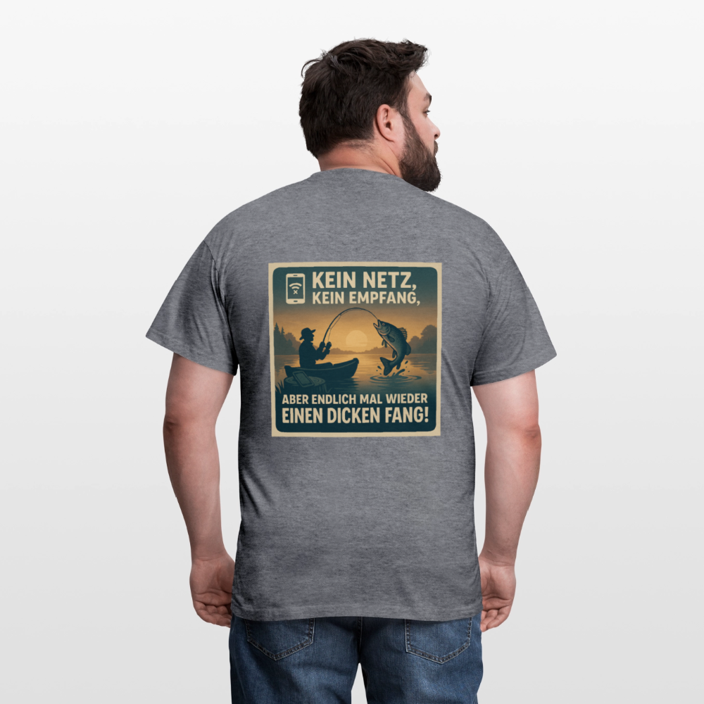 Herren T-Shirt "Dicken Fang" – Lustiges Angler-Shirt – Geschenk für Fischer & Outdoor-Fans - Graphit meliert