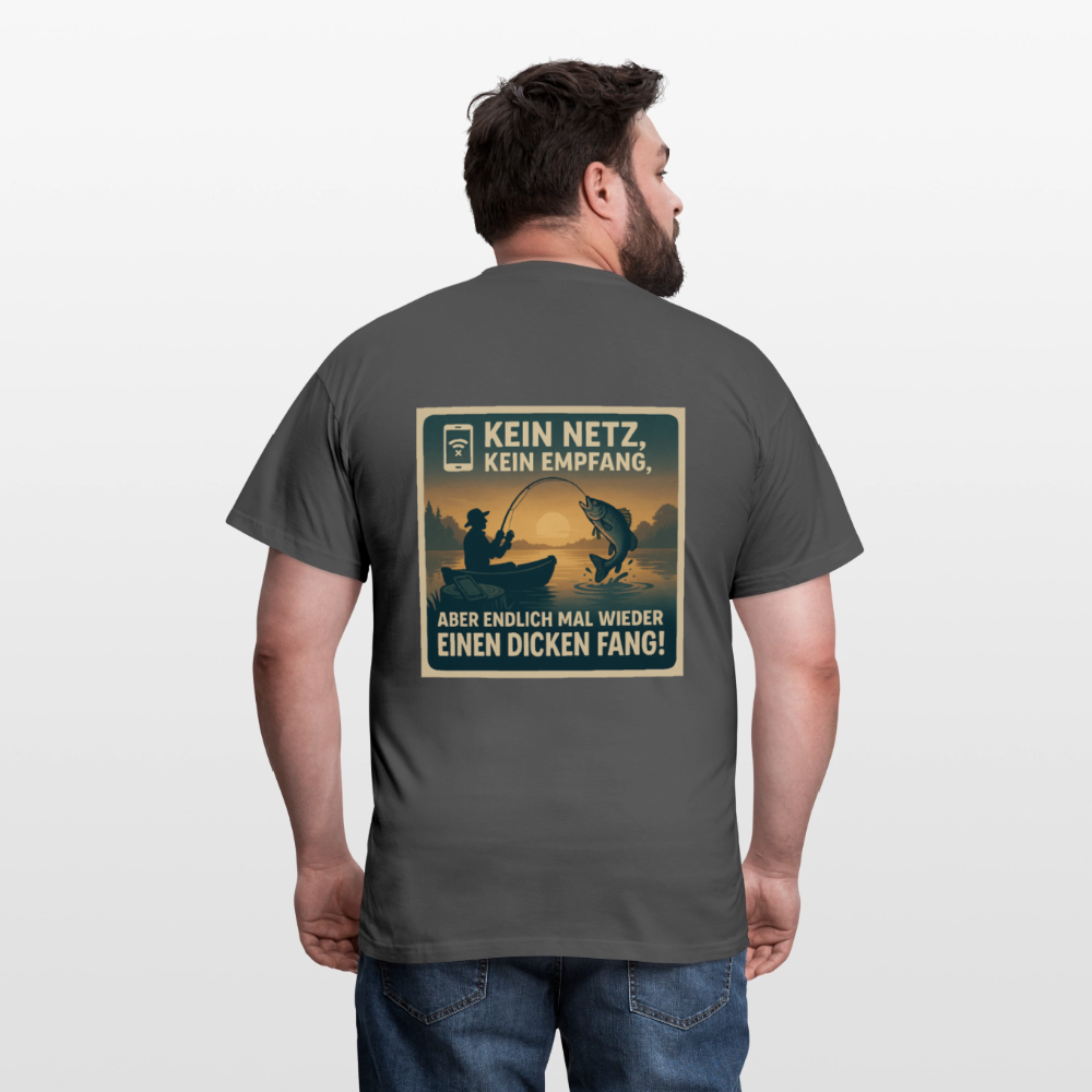 Herren T-Shirt "Dicken Fang" – Lustiges Angler-Shirt – Geschenk für Fischer & Outdoor-Fans - Anthrazit