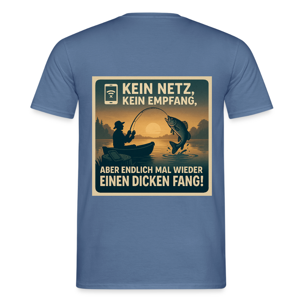 Herren T-Shirt "Dicken Fang" – Lustiges Angler-Shirt – Geschenk für Fischer & Outdoor-Fans - Taubenblau