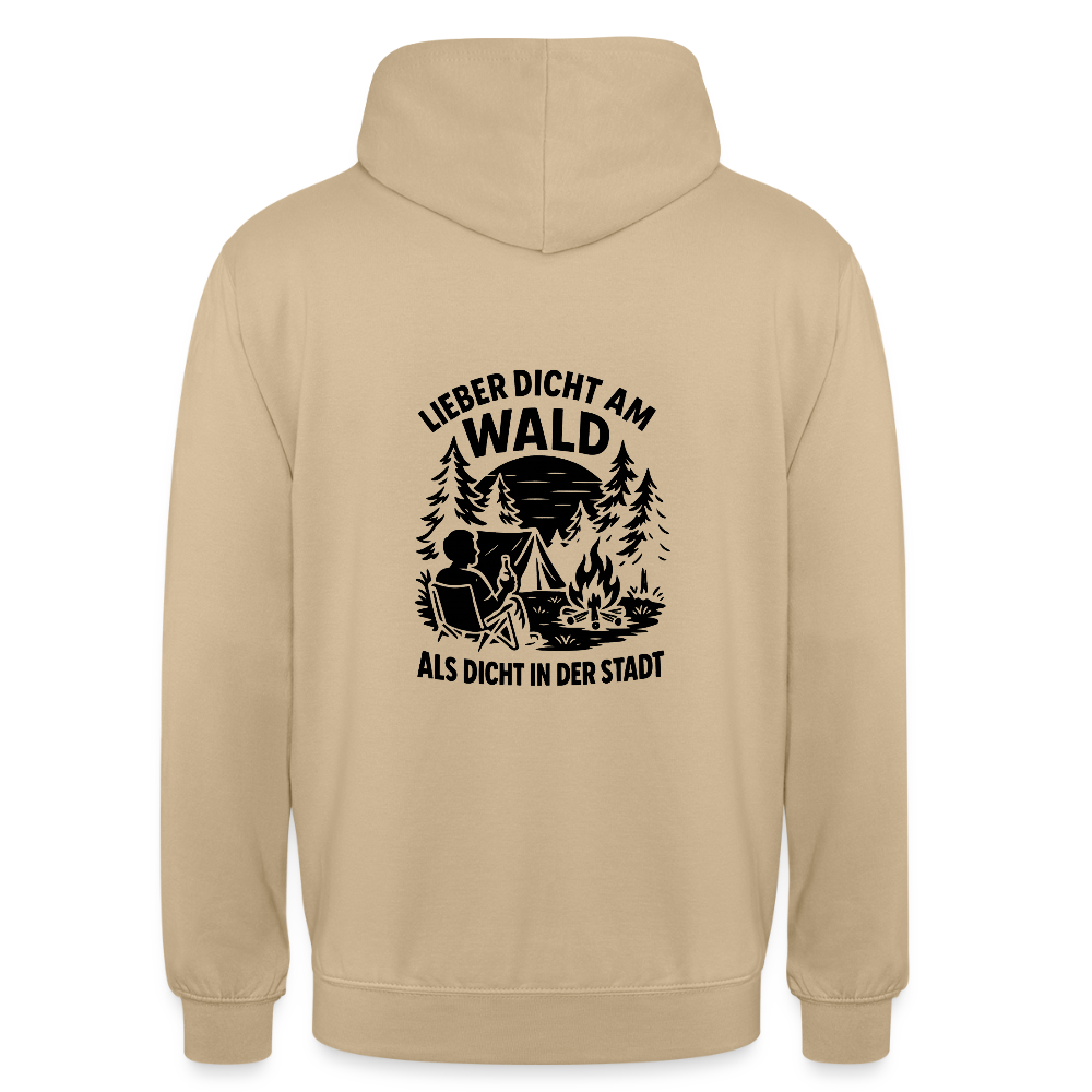 Lieber dicht am Wald" Hoodie – Unisex Kapuzenpullover für Naturfreunde & Outdoor-Fans (S–4XL) - Beige