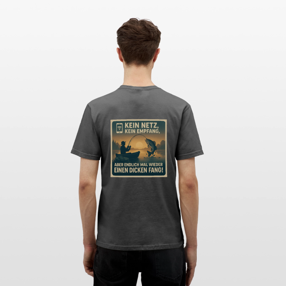 Herren T-Shirt "Dicken Fang" – Lustiges Angler-Shirt – Geschenk für Fischer & Outdoor-Fans - Anthrazit