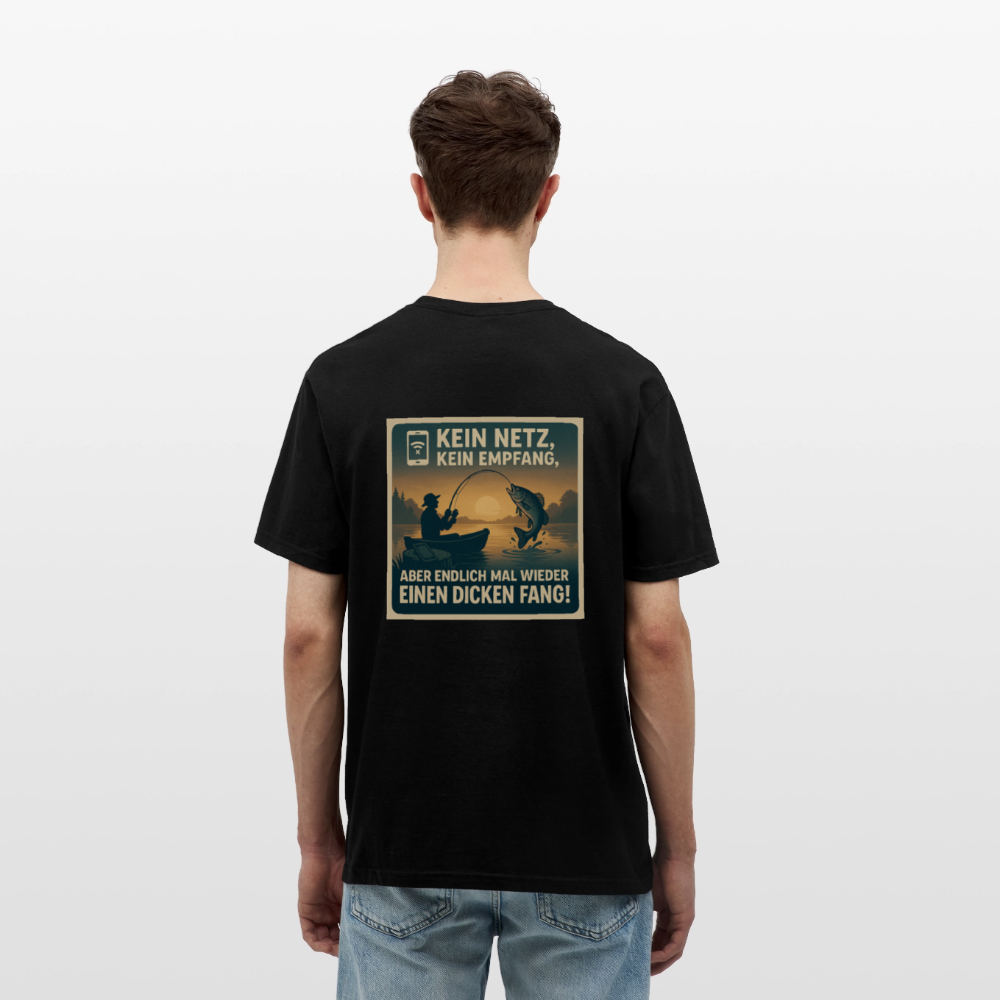 Herren T-Shirt "Dicken Fang" – Lustiges Angler-Shirt – Geschenk für Fischer & Outdoor-Fans - Schwarz