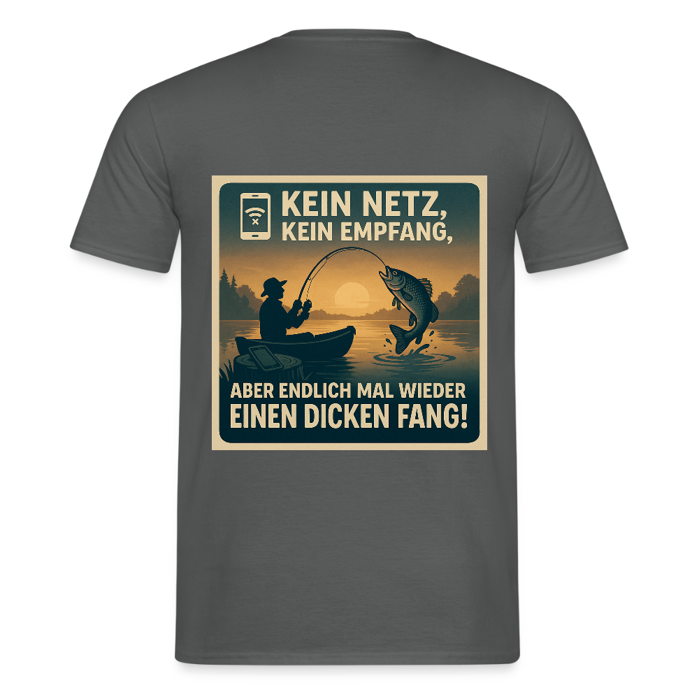 Herren T-Shirt "Dicken Fang" – Lustiges Angler-Shirt – Geschenk für Fischer & Outdoor-Fans - Anthrazit