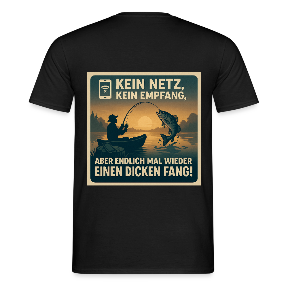 Herren T-Shirt "Dicken Fang" – Lustiges Angler-Shirt – Geschenk für Fischer & Outdoor-Fans - Schwarz