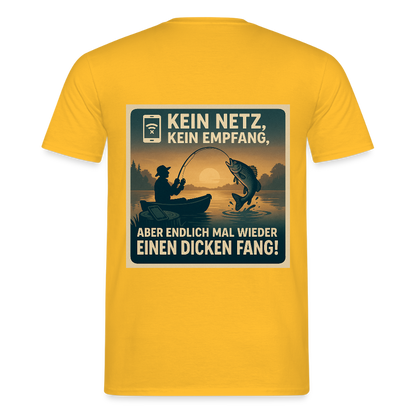 Herren T-Shirt "Dicken Fang" – Lustiges Angler-Shirt – Geschenk für Fischer & Outdoor-Fans - Gelb