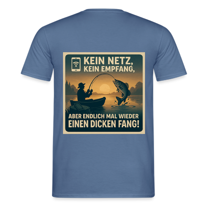 Herren T-Shirt "Dicken Fang" – Lustiges Angler-Shirt – Geschenk für Fischer & Outdoor-Fans - Taubenblau 