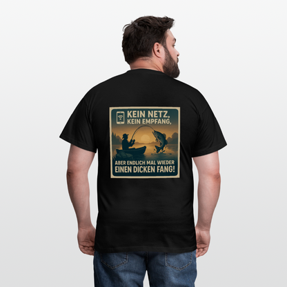 Herren T-Shirt "Dicken Fang" – Lustiges Angler-Shirt – Geschenk für Fischer & Outdoor-Fans - Schwarz