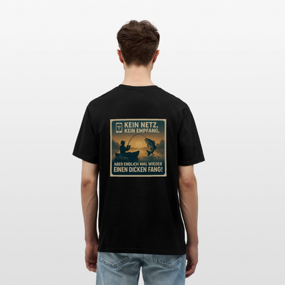 Herren T-Shirt "Dicken Fang" – Lustiges Angler-Shirt – Geschenk für Fischer & Outdoor-Fans - Schwarz