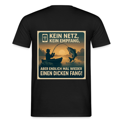 Herren T-Shirt "Dicken Fang" – Lustiges Angler-Shirt – Geschenk für Fischer & Outdoor-Fans - Schwarz