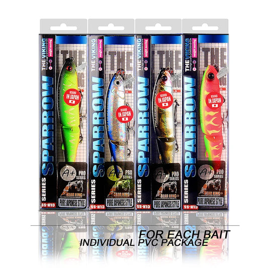 Bearking Gelenk-Minnow 11,3 cm – Leuchtender Kunstköder mit 2X Drillingen für Hecht & Zander – Schwimmend – Süß- & Salzwasser