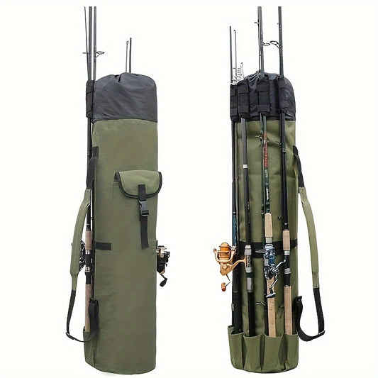 Angeltasche Grün – Große faltbare Ruten-Tasche aus Polyester – Robuste Angeltasche für Ruten & Zubehör
